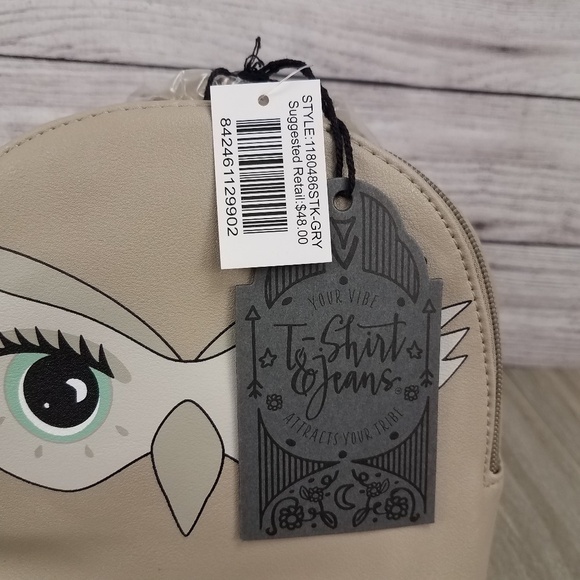 NEW T-Shirt & Jeans Owl face Graphic Mini Backpack main image 7